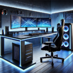 Yoobure L Shaped desk Gaming desk with LED Strip